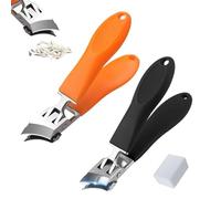 Lavito Nail Clipper, Lavito Slanted Nail Clippers, Microscopic Micrscopic Nails Clippers, Wide Jaw Opening Anti-Splash Slanted Clipper, for Ingrown and Thick Toenails (2Pcs)