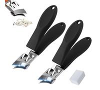 Lavito Nail Clipper, Lavito Slanted Nail Clippers, Microscopic Micrscopic Nails Clippers, Wide Jaw Opening Anti-Splash Slanted Clipper, for Ingrown and Thick Toenails (2Pcs*A)