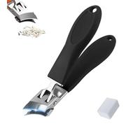 Lavito Nail Clipper, Lavito Slanted Nail Clippers, Microscopic Micrscopic Nails Clippers, Wide Jaw Opening Anti-Splash Slanted Clipper, for Ingrown and Thick Toenails (Black)
