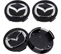 LAVIYE 4 Pièces Voiture Cache Moyeux pour Mazda Atenza MX3 CX3 CX5 2 3 6 323 626 RX8 RX7 60mm, Roue Centrale Cache Capuche Centraux de Moyeu Capuchons Centre Jante Couvercle Moyeu