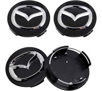 LAVIYE 4 Pièces Voiture Cache Moyeux pour Mazda Atenza MX3 CX3 CX5 2 3 6 323 626 RX8 RX7 60mm, Roue Centrale Cache Capuche Centraux de Moyeu Capuchons Centre Jante Couvercle Moyeu