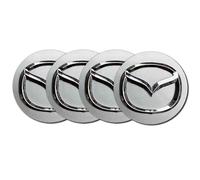 LAVIYE 4 Pièces Voiture Cache Moyeux pour Mazda CX60/CX5/CX30/CX8/CX4 56MM, Roue Centrale Cache Capuche Centraux de Moyeu Capuchons Centre Jante Couvercle Moyeu,60mm