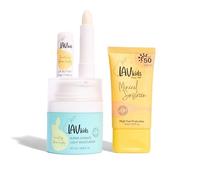 LAVkids Sun Ready Kit crème hydratante (Super Hydrate), crème solaire minérale SPF 50 et beurre à lèvres, testé dermatologiquement, coffret cadeau pour enfants