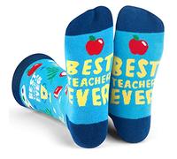 Lavley Best Teacher Ever Socks - Funny Gifts for School Teachers for Christmas - Unisex For Men and Women