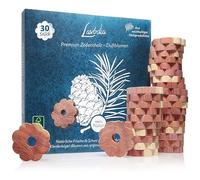 LAVODIA 30 Anneaux en Bois de cèdre - Dissuadeurs pour vêtements et penderies - Protection Durable Contre Les Mites avec Parfum de cèdre - Facile à Utiliser avec cintres et Armoire - 4,5x4,5x0,8 cm