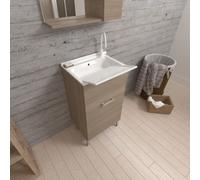 LAVOIR AVEC MEUBLE 45X50 AVEC 1 PORTE ET PLANCHE À LAVER PRATICO