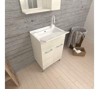 LAVOIR POUR INTÉRIEUR 50X50 CHÊNE BLANC ET PLANCHE À LAVER PRATICO