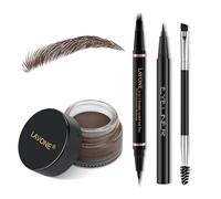 LAVONE Natu Lot de crayons à sourcils avec stylo microblading étanche 2 en 1, pommade à sourcils, eyeliner et pinceau à sourcils à double pointe