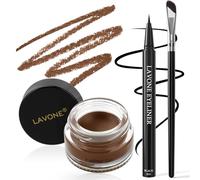 LAVONE Set d'eyeliner - Kit de maquillage résistant à l'eau avec crayon eyeliner liquide, eyeliner en gel et pinceau angulaire, résistant à l'eau, résistant aux taches, formule de