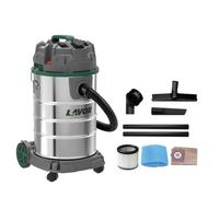 Lavor Dozzy Power 30 XES Aspirateur eau et poussière 1400 W, 30 L, Prise pour outils électriques 2200 W, filtre HEPA, réservoir en acier inoxydable et décolmatage pneumatique du filtre