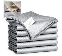 LAVSTEG Chiffon Magique Microfibre, 6X Serviette sans Trace Absorbant Polissage, Lingette Essuie Vitre Verre Miroir Lunette Vaisselle Cuisine Menage Voiture, Torchon Nettoyage Réutilisable Lavable