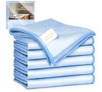 LAVSTEG Chiffon Magique Microfibre, 6X Serviette sans Trace Absorbant Polissage, Lingette Essuie Vitre Verre Lunette Miroir Vaisselle Cuisine Menage Voiture, Torchon Nettoyage Réutilisable Lavable