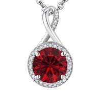 LAVUMO Collier Femme Argent Or Rose Halo Pendentif Argent Sterling Bijoux Cadeau pour Femme,Maman,copine à Noel, Anniversaire Saint Valentin avec Coffret Cadeau