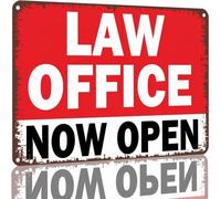 Law Firm Now Open Vintage Tin Sign 8 X 12 in