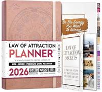 Law of Attraction Planning 2026 - Planificateur d'objectifs horaires, hebdomadaires et mensuels avec application de productivité | Vie de 12 mois et journal de gratitude | Comprend un tableau de