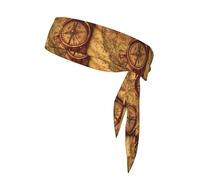 Law of the Compass - Lot de 1 serre-tête à nouer avec impression de navigation - Pour homme et femme - Évacuation de l'humidité
