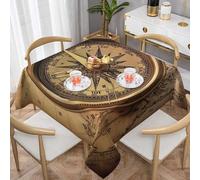 Law of the Compass - Nappe carrée imperméable et résistante de 152,4 x 152,4 cm - Lavable - Nappe d'automne en tissu décoratif pour mariage, fête, banquet