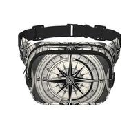 Law of the Compass Navigation 1 imprimé carré double couche fonctionnelle Sac banane unisexe Sac à bandoulière Voyage Entraînement, noir, One Size