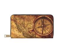 Law of the Compass Navigation Long portefeuille en similicuir chic et élégant pour femmes modernes, porte-cartes et poches de rangement, sac à main durable pour voyage quotidien, blanc, Taille unique