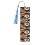 Law of The Compass Navigation - Marque-pages en bois imprimé avec pompon pour lecteurs et amateurs de livres - Cadeaux artistiques faits à la main pour enseignants, collègues, décoration de bureau.