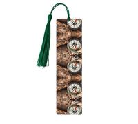 Law of The Compass Navigation - Marque-pages en bois imprimé avec pompon pour lecteurs et amateurs de livres - Cadeaux artistiques faits à la main pour enseignants, collègues, décoration de bureau.