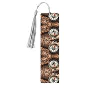 Law of The Compass Navigation - Marque-pages en bois imprimé avec pompon pour lecteurs et amateurs de livres - Cadeaux artistiques faits à la main pour enseignants, collègues, décoration de bureau.