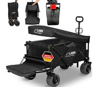 LAWA Living and Lifestyle Chariot Pliable hayon Toit Chariot de Plage Chariot de Jardin Chariot de Transport extérieur 100kg Chariot à Main Charrette à Bras Caddie Diables à Main Poussette Chien
