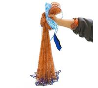 Lawaia Filet De PêChe 2.4m-7.2m, Mailles de 1,2 cm, Épervier de pêche en mer Fait à la Main, très résistant, avec véritables Pendentif de Fabrication de Plomb, Fishing Net, Cast Net