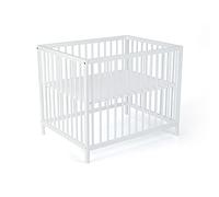 LaWaLu by geuther 2239LW Parc pour bébé Sarah dimensions: 95,8 x 74,8 x 80 cm design à barres rondes hauteur réglable sur 3 niveaux base rembourrée 4 pieds blanc