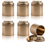 Lawei 6 pièces de boîtes à thé hermétiques à double couvercle, mini-boîtes de rangement pour thé, boîtes en métal rondes pour le stockage de thé, café, sucre, feuilles en vrac, bougies DIY, 50 g