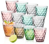 Lawei Lot de 12 verres à eau incassables, de qualité supérieure, empilables et réutilisables pour le dîner, la maison, les restaurants, sans BPA, lavables au lave-vaisselle