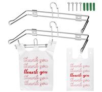 Lawei Lot de 2 supports muraux en fer pour sacs en plastique, support de sac à suspendre pour épicerie, restaurant, marché agricole, magasin de détail et entreprise, bras de 15,2 cm