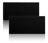 Lawei Lot de 2 Tapis de Bar en Caoutchouc antidérapant pour Bar, Cuisine, Restaurant, comptoir, Noir, 30,5 x 15,2 cm