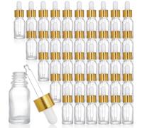 Lawei Lot de 40 mini flacons compte-gouttes 10 ml avec pipettes rechargeable pour huiles essentielles, parfums, cosmétiques