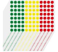 Lawen Creative Lot de 2880 autocollants ronds - 3 couleurs - 3 motifs - Récompense éducative - Évaluation des émotions - Diamètre : 1 cm