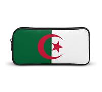 Lawenp Algérie Drapeau Crayon Stylo Cas Portable Grande Capacité Stylo Poche Papeterie Organisateur Maquillage Sac avec Zip
