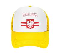 Lawenp Berretto Casual Con Bandiera Della Polonia e Aquila Bianca Polacca Cappello da Baseball traspirante per adulti in rete