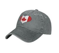 Lawenp Berretto da Baseball Vintage a Forma di Cuore Con Bandiera canadese, Design a Basso profilo per cappelli da Baseball regolabili Unisex