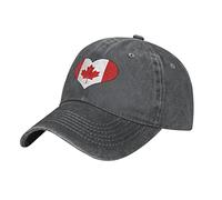 Lawenp Berretto da Baseball Vintage a Forma di Cuore Con Bandiera canadese, Design a Basso profilo per cappelli da Baseball regolabili Unisex