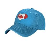 Lawenp Berretto da Baseball Vintage a Forma di Cuore Con Bandiera canadese, Design a Basso profilo per cappelli da Baseball regolabili Unisex