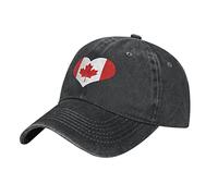 Lawenp Berretto da Baseball Vintage a Forma di Cuore Con Bandiera canadese, Design a Basso profilo per cappelli da Baseball regolabili Unisex
