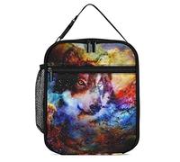 Lawenp Boîte à lunch isolée Galaxy Wolf Lunch Cooler Bag Colorful Outer Space Reusable Thermique Repas Container Fourre-tout pour le travail Voyage Pique-nique