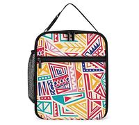Lawenp Boîte à lunch isotherme Géométrie indigène Sac à lunch portable Inca Style Empire Réutilisable Petite glacière Lunchbox pour hommes Femmes Pique-nique Voyage