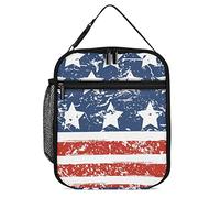 Lawenp Boîte à lunch isotherme Happy 4th of July Lunch Cooler Bag USA Flag Reusable Thermique Repas Container Tote for Work Travel Picnic