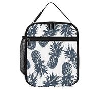 Lawenp Boîte à lunch isotherme noir blanc pin sac isotherme fruits tropicaux réutilisable thermique repas conteneur fourre-tout pour travail voyage pique-nique