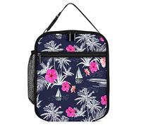 Lawenp Boîte à Lunch Isotherme Tropical Cocotiers Petit Sac à Lunch Été Plage Voilier Thermique Réutilisable Travail Déjeuner Refroidisseur pour Hommes Femmes Bureau