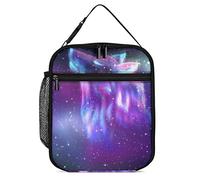 Lawenp Boîte à lunch isotherme Univers Galaxy Howling Wolf Lunch Cooler Bag Purple Blue Space Reusable Thermique Repas Container Fourre-tout pour le travail Voyage Pique-nique