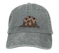 Lawenp Casquette de Baseball Cute Sea Otters Denim Hats Chapeaux de Camionneur réglables Dad Cap