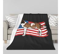 Lawenp Drapeau américain Saint-Bernard 60"x50" Couverture pour canapé, lit ou Sofa, Chaude et Douillette en Toutes Saisons