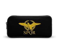 Lawenp Empire Romain sénat SPQR Drapeau Crayon Stylo étui Portable Grande capacité Stylo Pochette Papeterie Organisateur Maquillage Sac avec Fermeture éclair